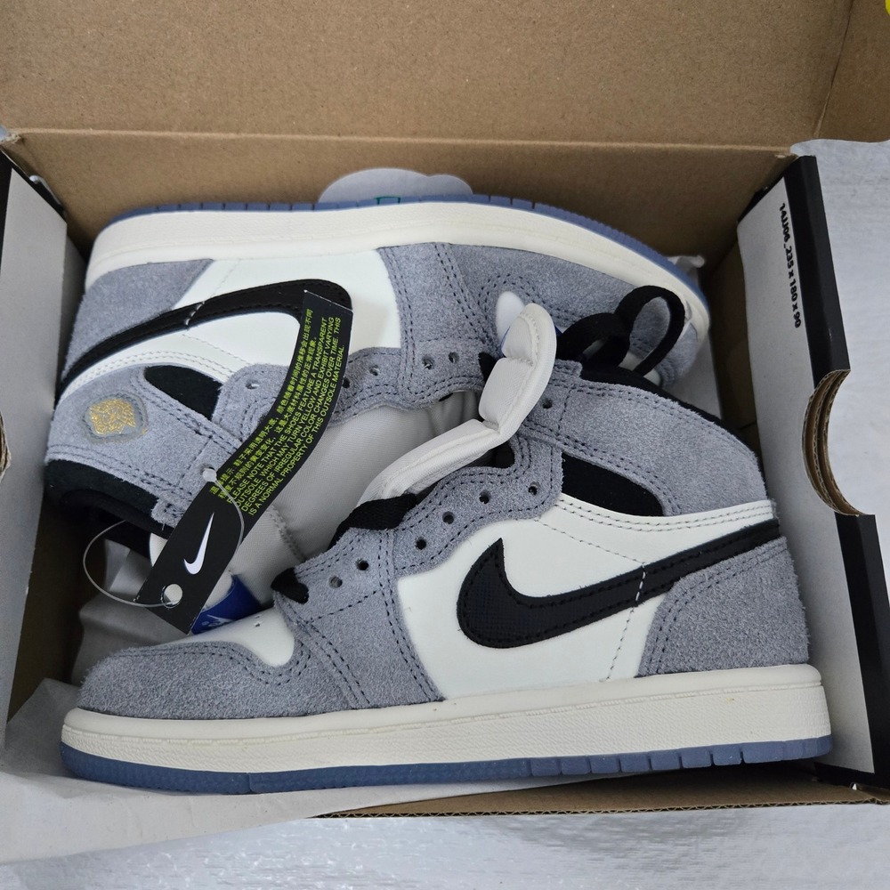 Jordan 1 Retro High‎ OG PS Washed Black Cool Grey FD1412-003 Size 13C Preschool